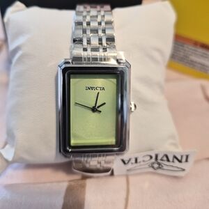 Invicta Silver Watch with Green Dial